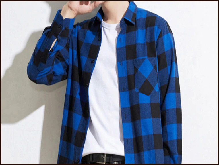 Flanelová košile modrá kostka – velikost S